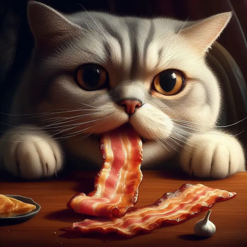 Bacon & Whiskers: A Feline's Foodie Fantasy?