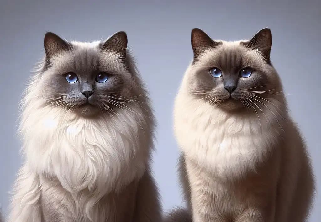 Feline Face-Off: Himalayan vs. Siamese Showdown!