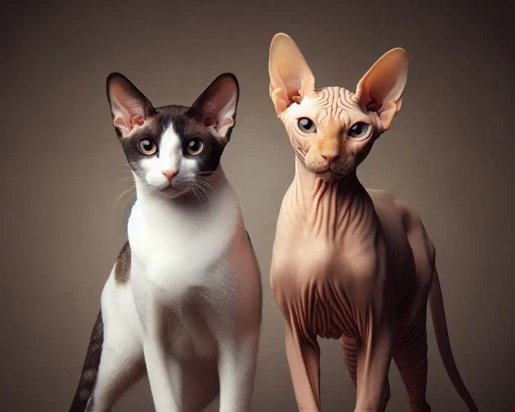 Feline Face-Off: Peterbald vs. Sphynx - A Whiskerless Duel!