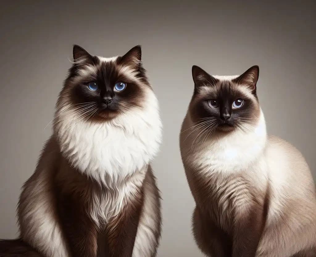 Feline Face-Off: Ragdoll vs. Siamese Cat Showdown