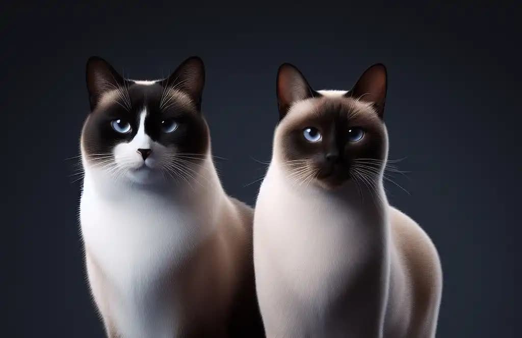 Feline Face-Off: Snowshoe vs. Siamese Showdown!